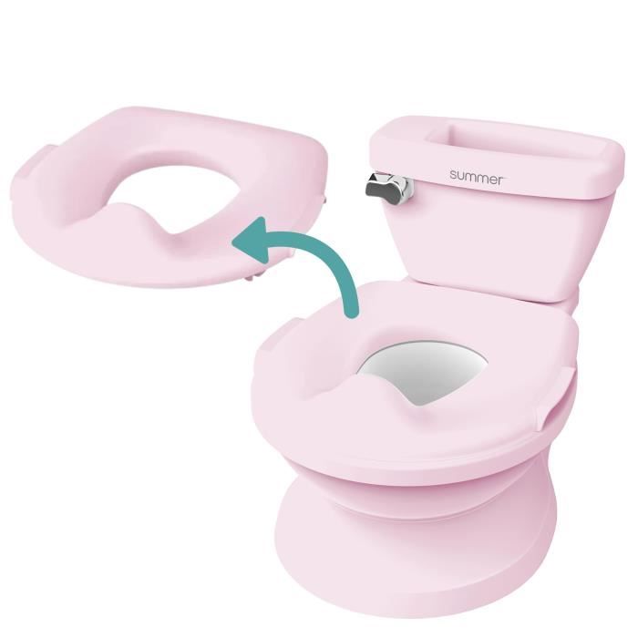 INGENUITY Mini Toilette fille avec Réducteur de Toilette enfant inclus, Chasse d'eau musicale