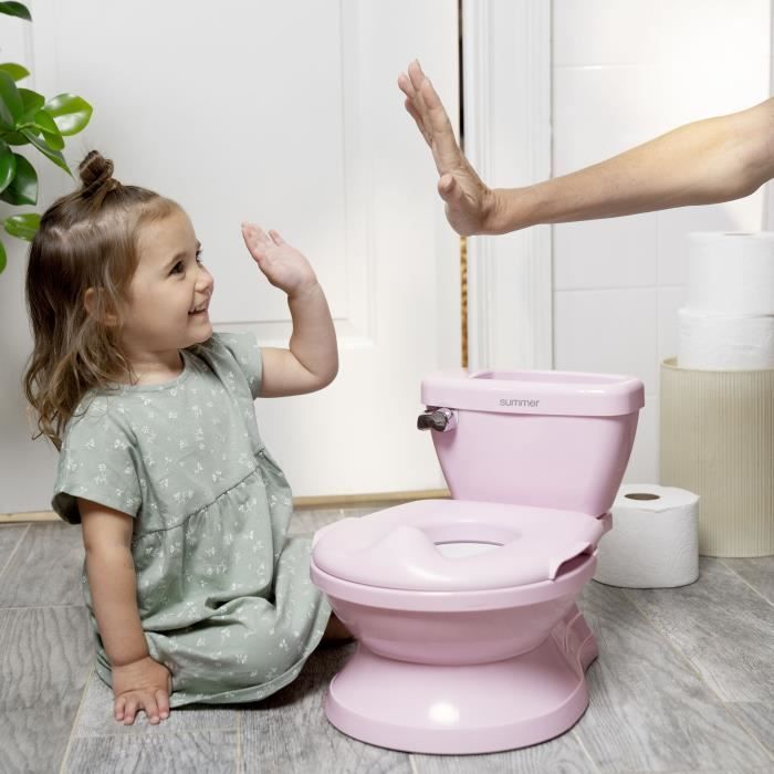 INGENUITY Mini Toilette fille avec Réducteur de Toilette enfant inclus, Chasse d'eau musicale