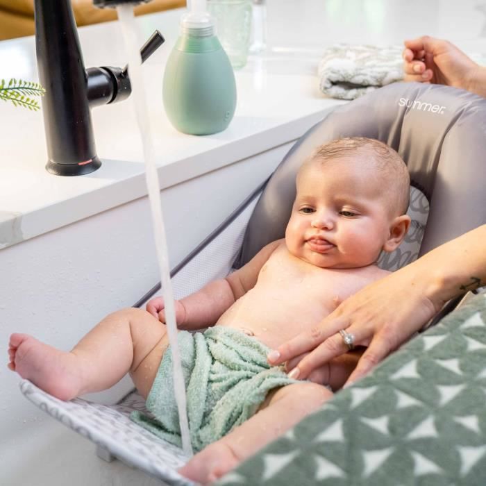 INGENUITY Transat de bain pour bébé pliable gris