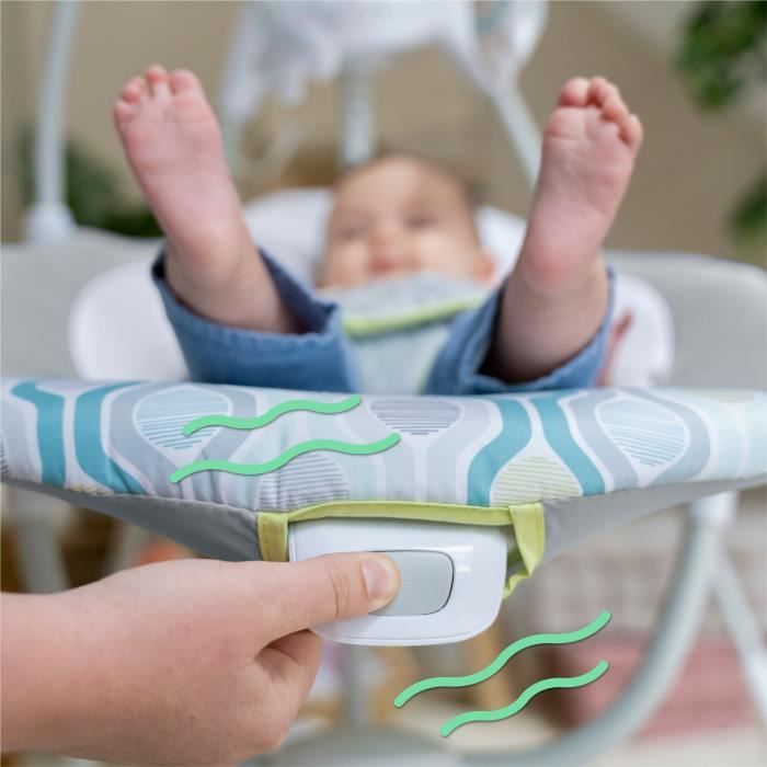 INGENUITY Balancelle transat bébé électrique pivotante 180° Everston, 6 vitesses, Cadeau Noel bébé