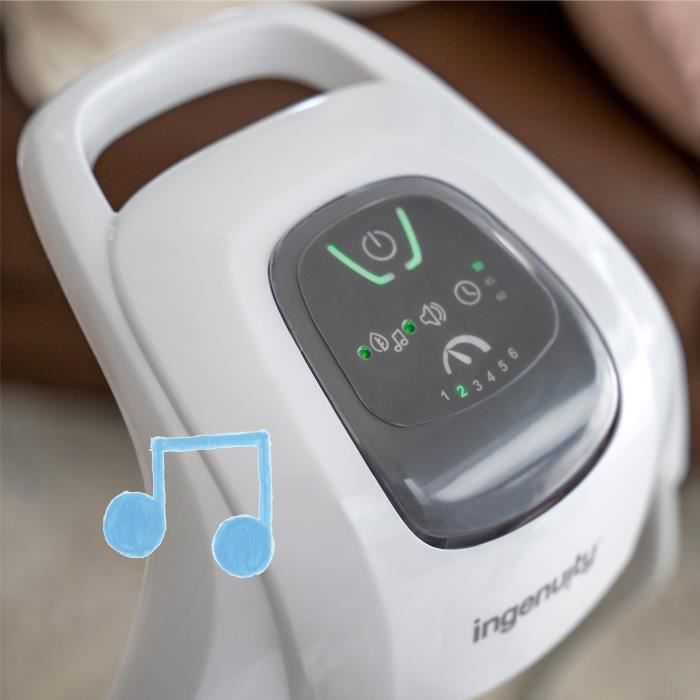 INGENUITY Transat pour bébé évolutif balancelle électrique pivotante 180° Cassidy Cadeau Noel bébé, balancement, son et vibration