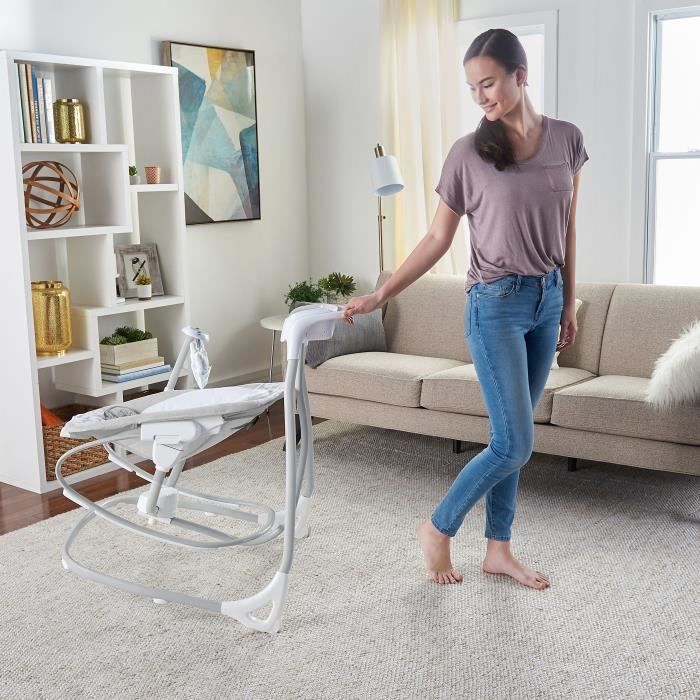 INGENUITY 2 en 1 Transat & balancelle électrique - Musique douce - 180° - Raylan