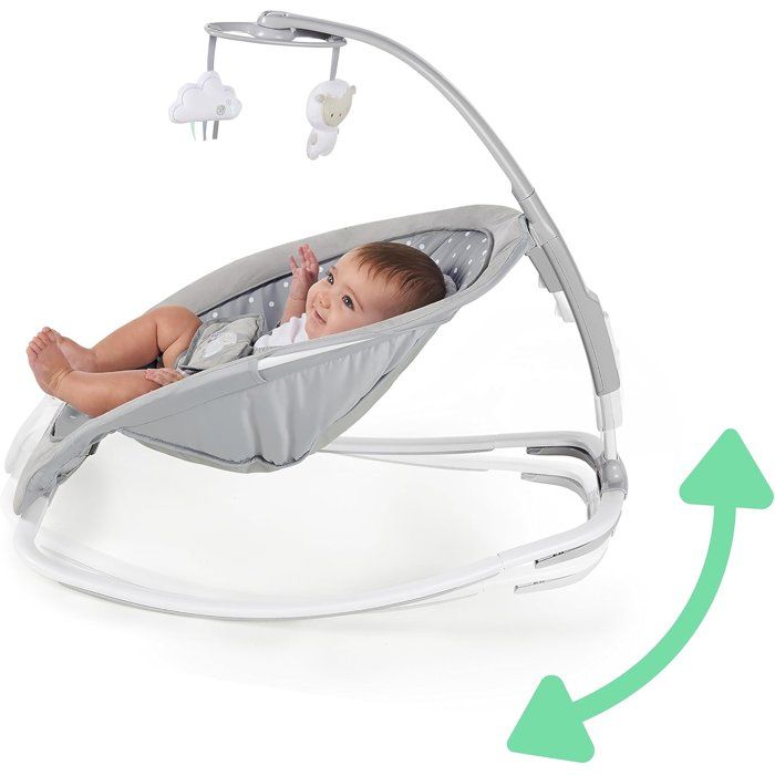 INGENUITY Transat pour bébé bascule évolutif pliable - Petit Mouton - Position fixe ou bascule,cadeau bébé