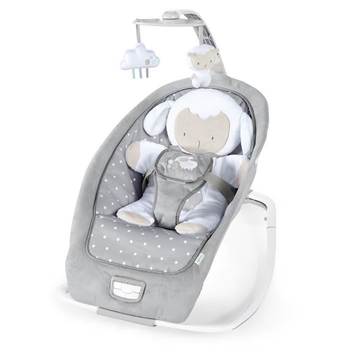 INGENUITY Transat pour bébé bascule évolutif pliable - Petit Mouton - Position fixe ou bascule,Cadeau Noel bébé