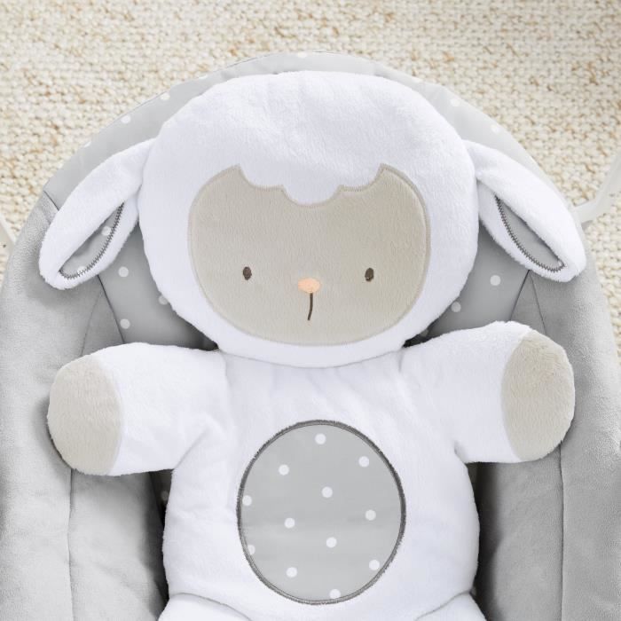 INGENUITY Transat pour bébé Balancelle électrique pliable - Petit Mouton - Arche et jouets amovible, Cadeau Noel bébé