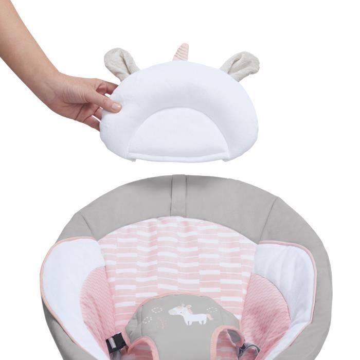 INGENUITY Transat pour bébé - Flora - Arche avec jouets d'éveil amovible, 8 Mélodies, Vibrations apaisantes, Cadeau Noel bébé