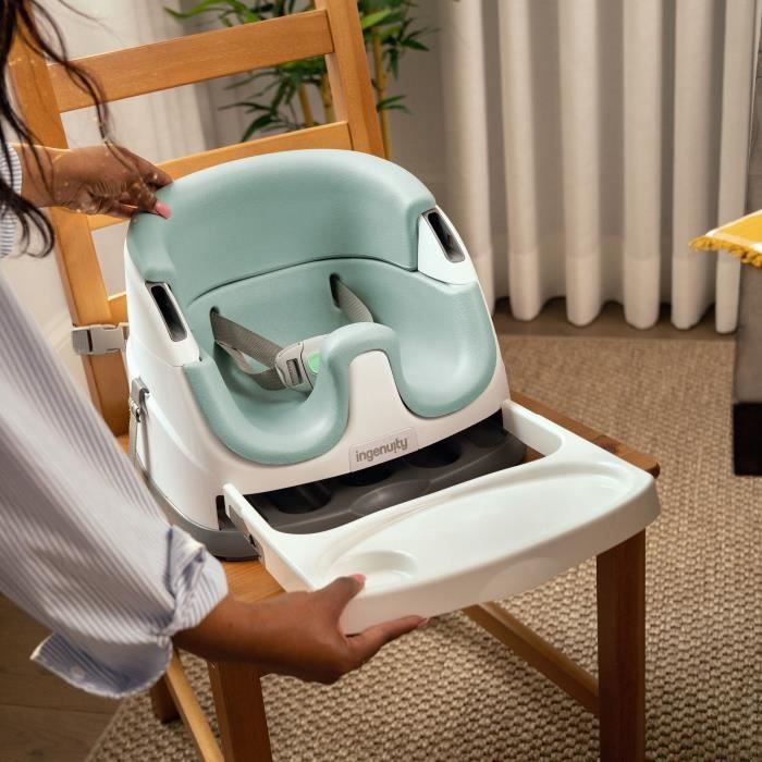 INGENUITY Réhausseur de chaise bébé enfant de 6 mois a 3 ans, Base 2 en 1 Brume, cadeau bébé