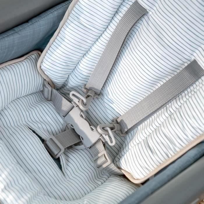 INGENUITY Chaise haute 7 en 1 de la naissance jusqu'a 5 ans Proper Positioner - Chambray- Transat bébé, réhausseur, siege
