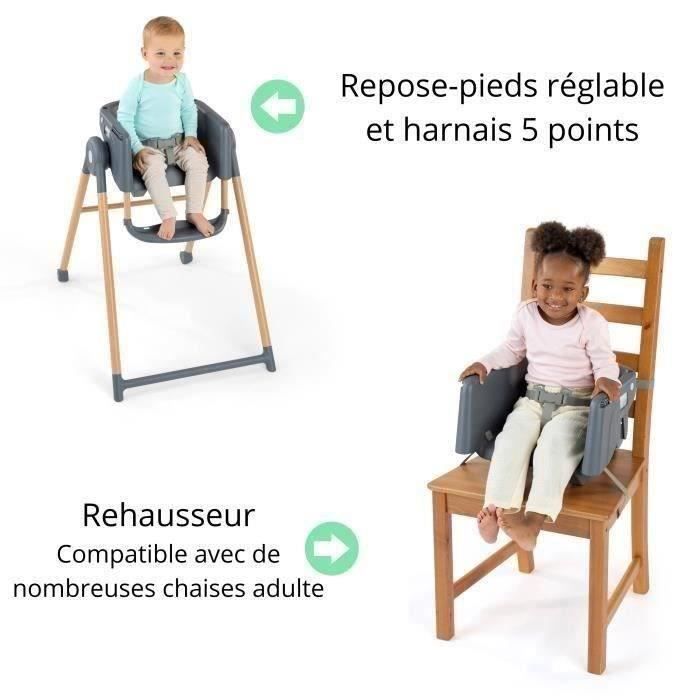 INGENUITY Chaise haute 7 en 1 de la naissance jusqu'a 5 ans Proper Positioner - Chambray- Transat bébé, réhausseur, siege