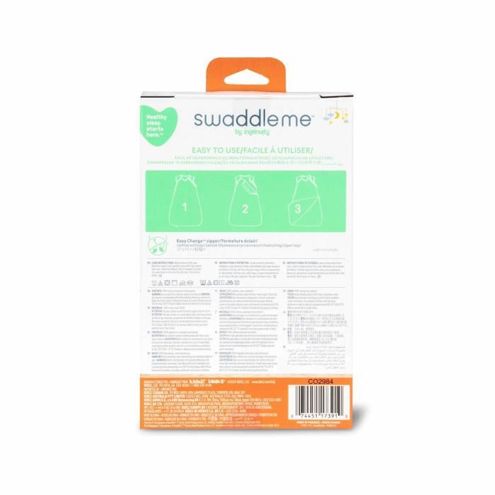 INGENUITY, Gigoteuse d'Emmaillotage, sac de couchage a pois, pour l'été TOG 0.5 évolutive de 3 a 18 mois certifié oeko-Tex