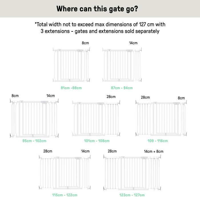 INGENUITY Extension Barrieres de Sécurité 14cm - adaptée pour la barriere Easy Install