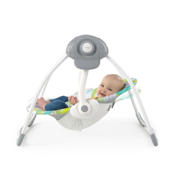 BRIGHT STARS Transat bébé balancelle électrique pliable Toucan arche jouets amovible, réglages balancement, minuterie