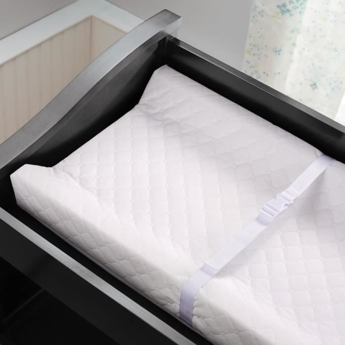 INGENUITY Matelas a langer bébé avec rebords et ceinture de sécurité, imperméable, housse 100% coton incluse