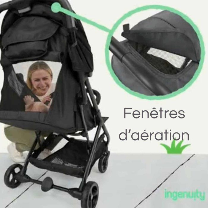 INGENUITY Poussette ultra compacte 3Dquickclose, légere, des la naissance jusqu'a 4 ans,0 a 22.7 kg, couverture de pluie inclus