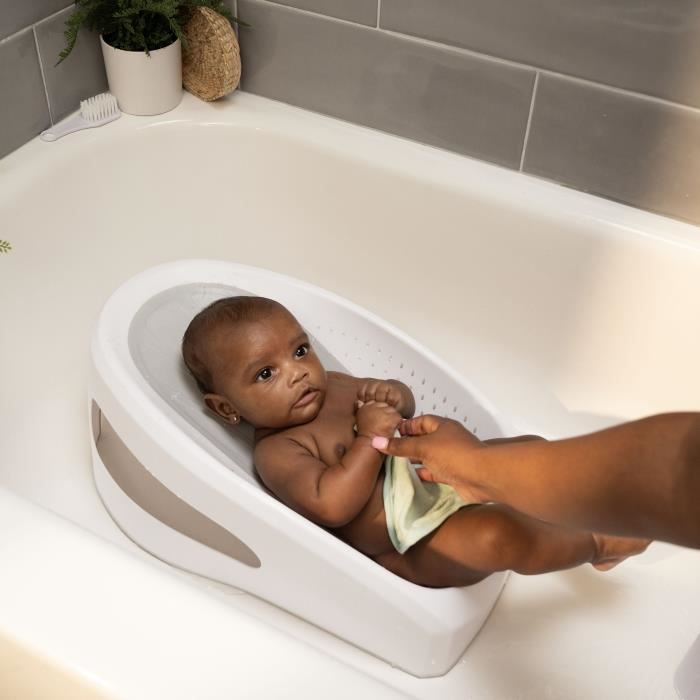 INGENUITY Transat de bain bébé antidérapant transat perforé pour laisser couler l'eau, nettoyage facile 0-6 mois