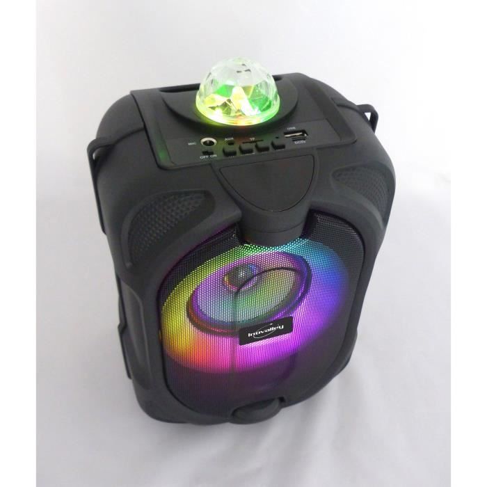 Enceinte lumineuse Bluetooth pour karaoké - INOVALLEY - DANCE CUBE 44 - 150W - Effet kaléidoscope LED