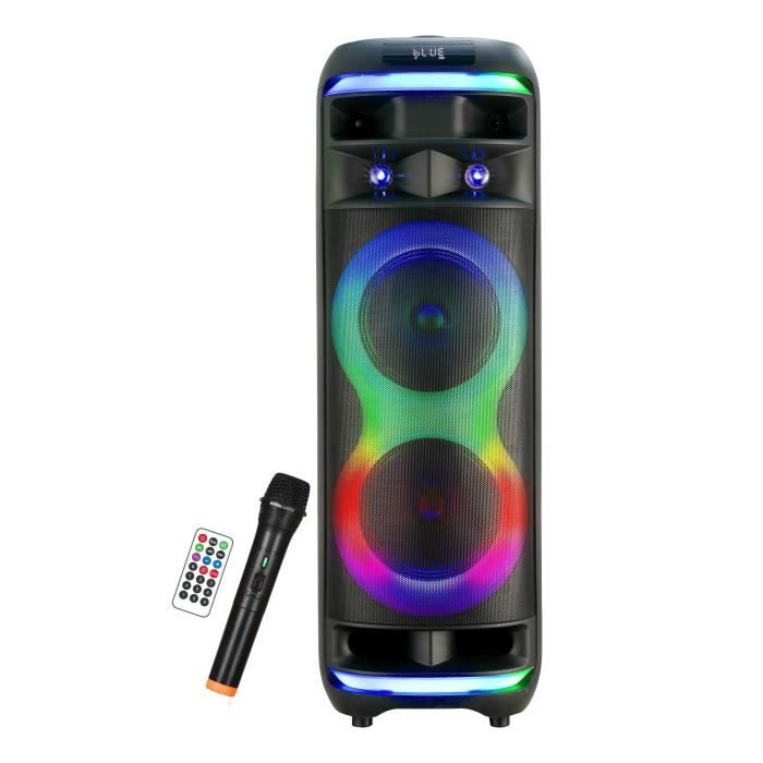 Enceinte karaoké - INOVALLEY - RGB - 800 Watts - Bluetooth V5.0 - Micro sans fil inclus - Autonomie 2 a 3 heures - LED