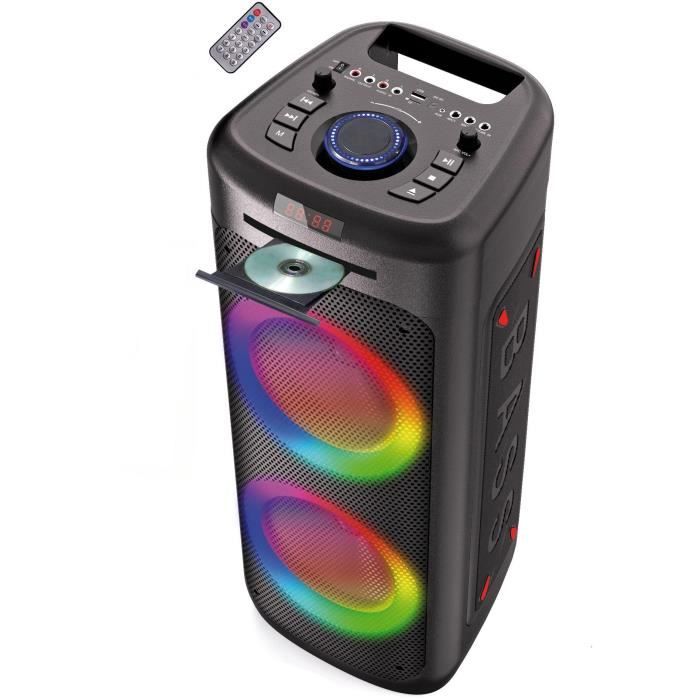 Enceinte bluetooth karaokÈ - INOVALLEY - MS06CD - 1000W - Bluetooth 5.0 - Lecteur CD - RGB - Radio FM - USB 2.0 - micro SD - KaraokÈ