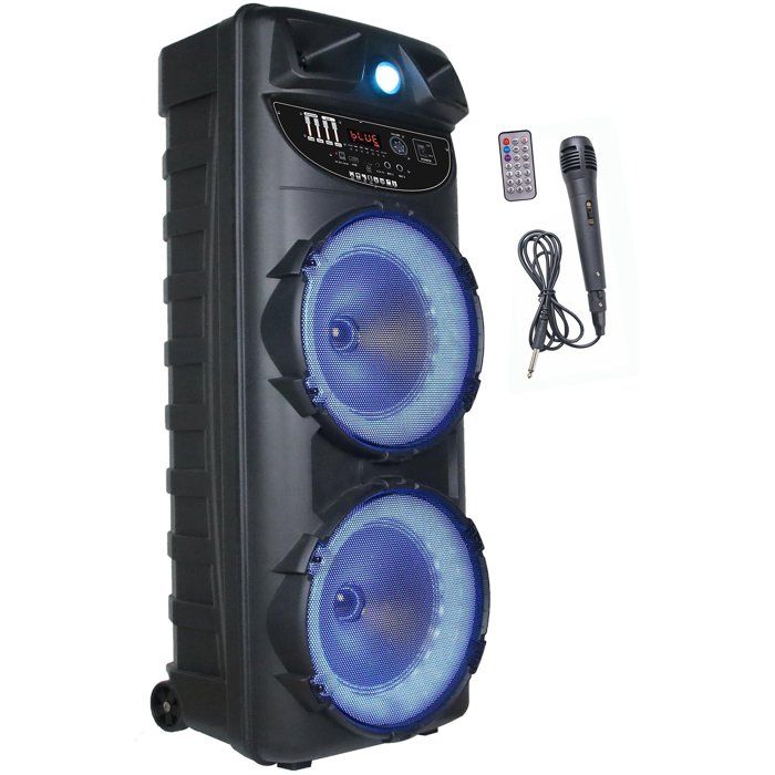 Enceinte nomade - INOVALLEY - MS02-XXL-N - Lumineuse - 1000 W - Bluetooth - Autonomie 2 a 3 heures - Fonction karaoké
