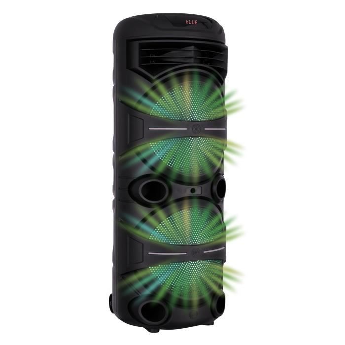 Enceinte karaoké - INOVALLEY - Lumineuse - 1000 Watts - Bluetooth V5.0 - Autonomie 2 a 3 heures - Micro sans fil inclus