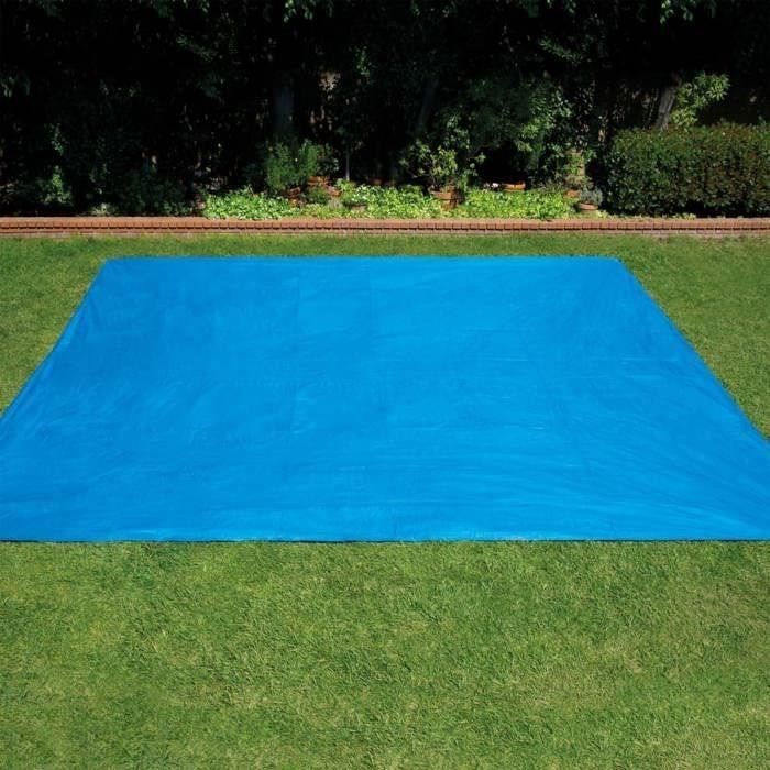 Tapis de sol pour piscine autoportante INTEX - 472 x 472 cm - Épaisseur 0,13 mm - Bleu