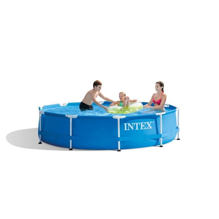 Kit Piscine hors sol tubulaire INTEX - Metal Frame - 305 x 76 cm - Ronde (Livrée avec pompe et cartouche) - 28202NP