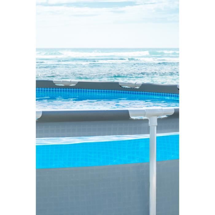Kit Piscine hors sol tubulaire INTEX - Pris Frame - 488 x 122 cm - Ronde (Pompe, b‚che, tapis de sol et Èchelle) - 26730NP