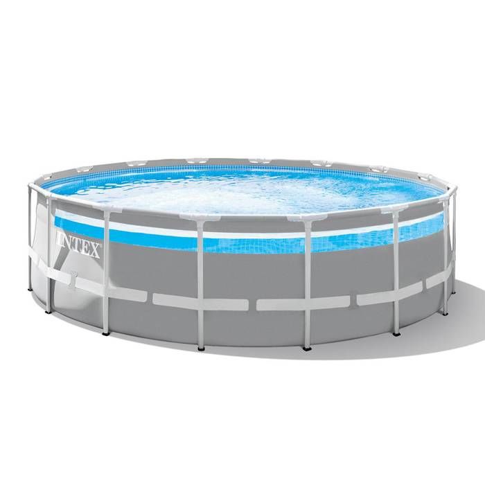 Kit Piscine hors sol tubulaire INTEX - Pris Frame - 488 x 122 cm - Ronde (Pompe, bâche, tapis de sol et échelle) - 26730NP