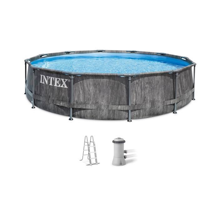 Kit Piscine hors sol tubulaire INTEX - Baltik - 366 x 99 cm - Ronde (LivrÈe avec pompe et Èchelle) - 26748FR