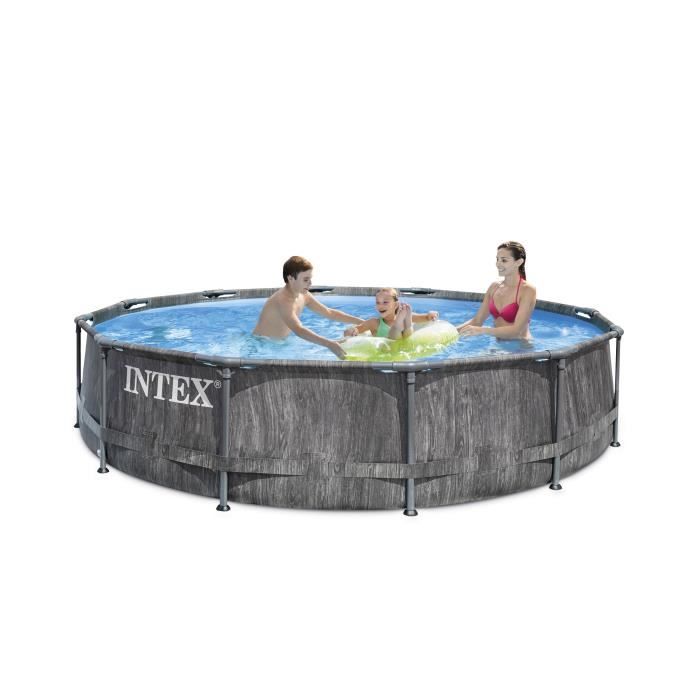 Kit Piscine hors sol tubulaire INTEX - Baltik - 366 x 99 cm - Ronde (LivrÈe avec pompe et Èchelle) - 26748FR