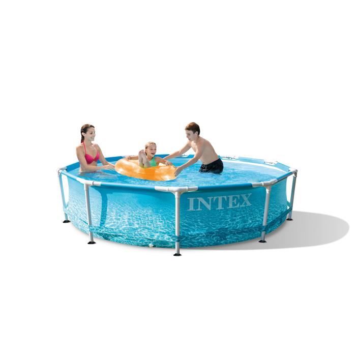 Kit Piscine hors sol tubulaire INTEX - Metal Frame - 305 x 76 cm - Ronde (LivrÈe avec pompe et 2 cartouches) - 28208NP