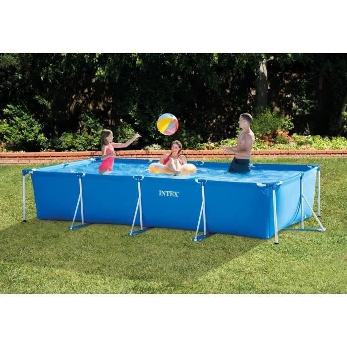 Kit Piscine hors sol tubulaire INTEX - Metal Frame - 450 x 220 x 84 cm - Rectangulaire (LivrÈe avec une pompe) - 28274FR