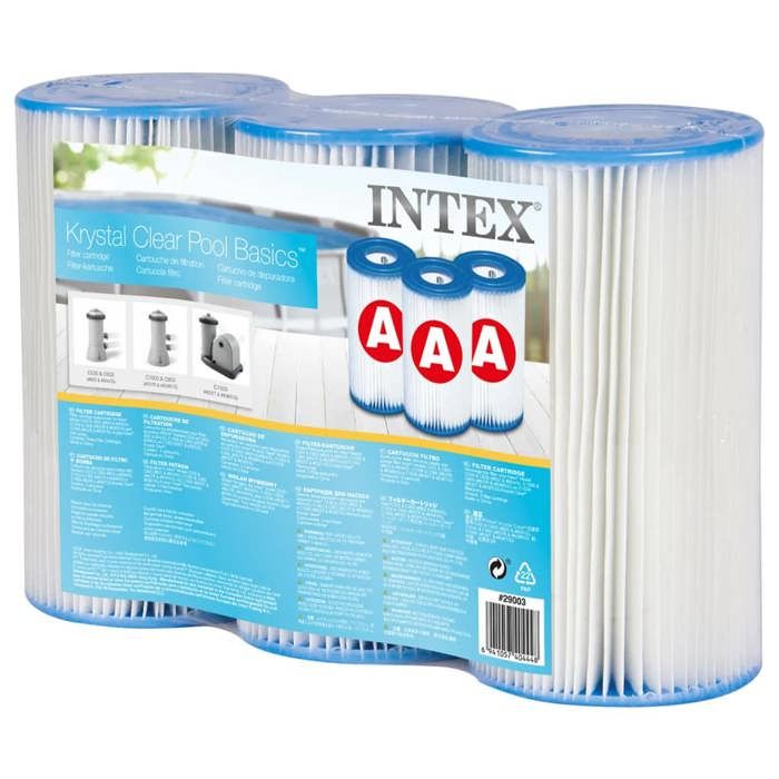 Lot de 3 cartouches de filtration A - Intex - Fibre Dacron - Faciles a nettoyer