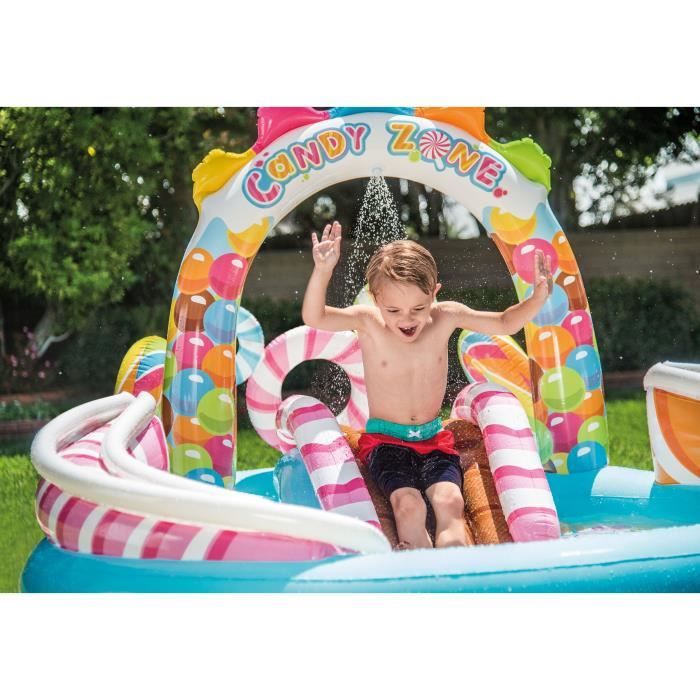 Aire de jeux Piscine enfant gonflable - INTEX - Royaume des bonbons - 295 x 191 x 130 cm