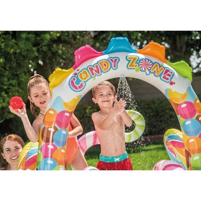 Aire de jeux gonflable - INTEX - Royaume des bonbons - 168 / 206 Litres - 2 ans et + - 295 x 191 x 130 cm