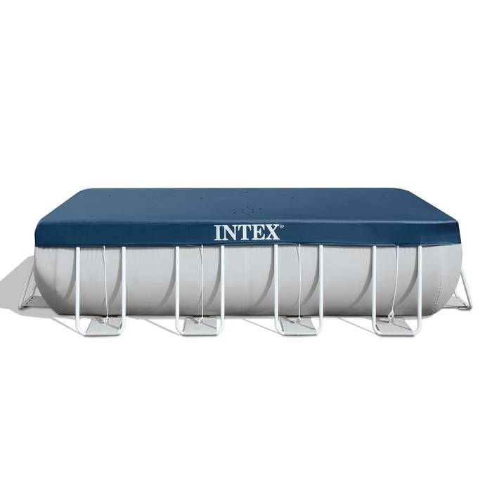 Bâche de protection pour piscine rectangulaire tubulaire INTEX - 28037 - 3,90m x 1,80m - Couleur Bleu