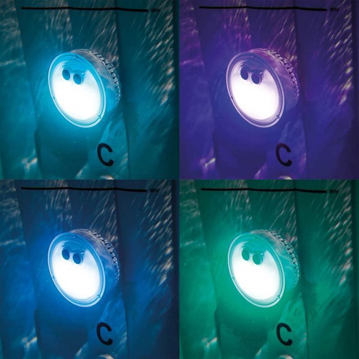 Lumiere d'ambiance Led pour spa a bulles Intex 28503 - 5 couleurs - 2 modes d'éclairage