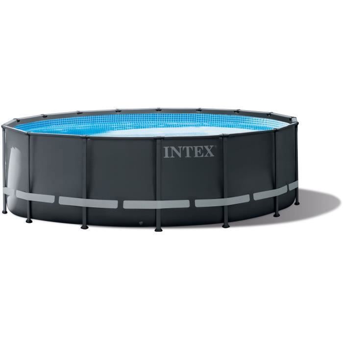 INTEX - Kit piscine ultra XTR - Gris foncÈ Ronde Tubulaire - (ÿ)4,27 x (h)1,22m