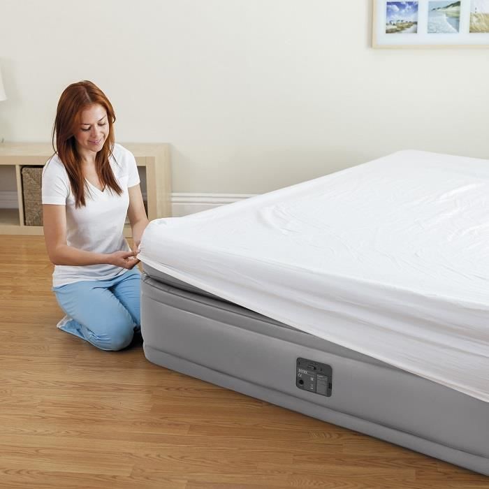 INTEX Matelas PRIME COMFORT FIBER TECH 99x191 - Gonflable - Fermeté réglable - 51 cm - Electrique - 1 personne