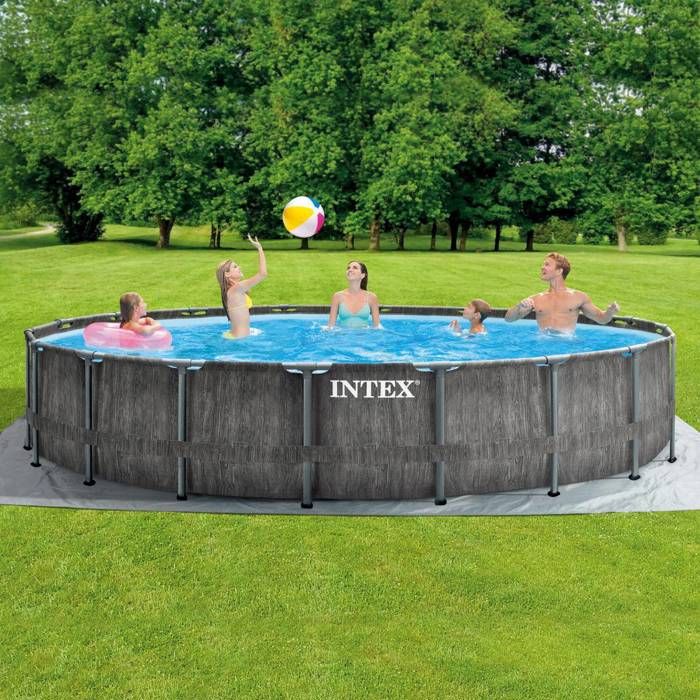 Kit Piscine hors sol tubulaire INTEX - Pris Frame - 549 x 122 cm - Ronde (Pompe, b‚che, tapis de sol et Èchelle) - 26744NP
