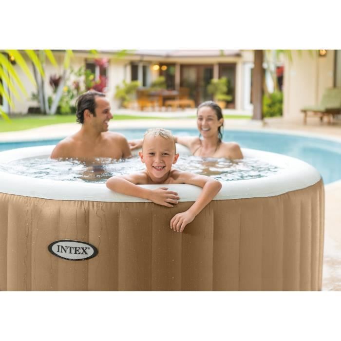 Spa gonflable INTEX - Sahara - 196 x 71 cm - 4 places - Rond - 28426FR + Lumiere d'ambiance LED