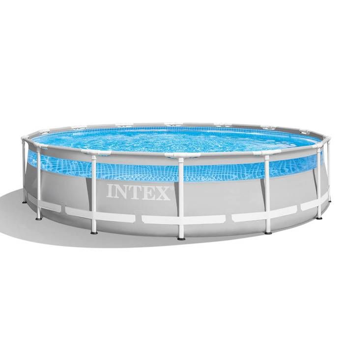Kit Piscine hors sol tubulaire INTEX - Pris Frame - 427 x 107 cm - Ronde (Pompe, b‚che, tapis de sol et Èchelle) - 26722NP