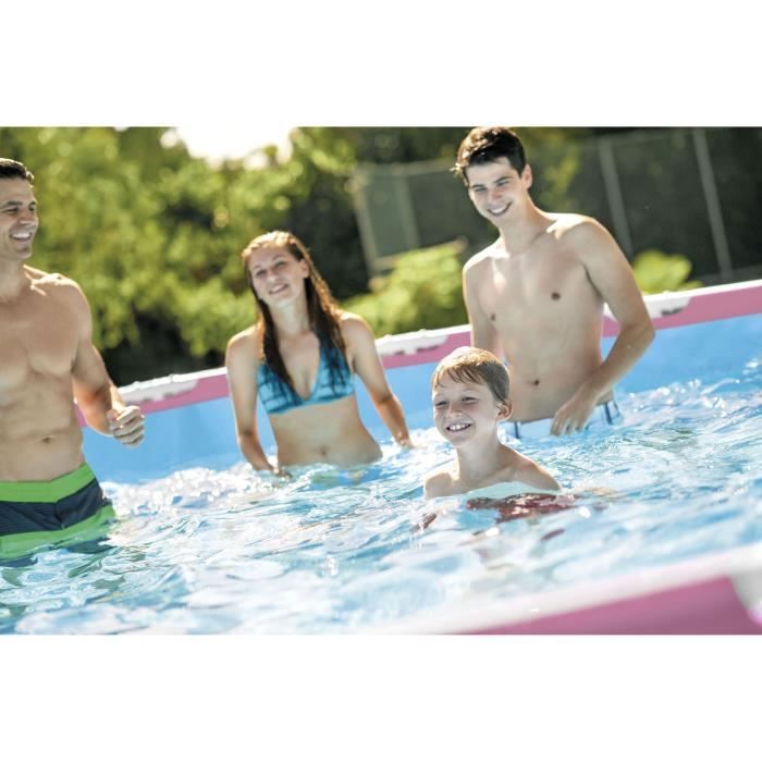 INTEX - Kit piscine metal frame rose ronde - tubulaire - ÿ x h : 2,44 x 0,76 m
