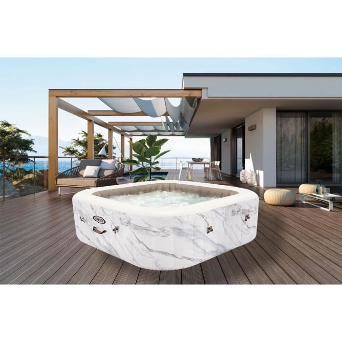 Spa gonflable INTEX - Calacatta - 173 x 173 x 71 cm - 4 places - CarrÈ - 28464EX