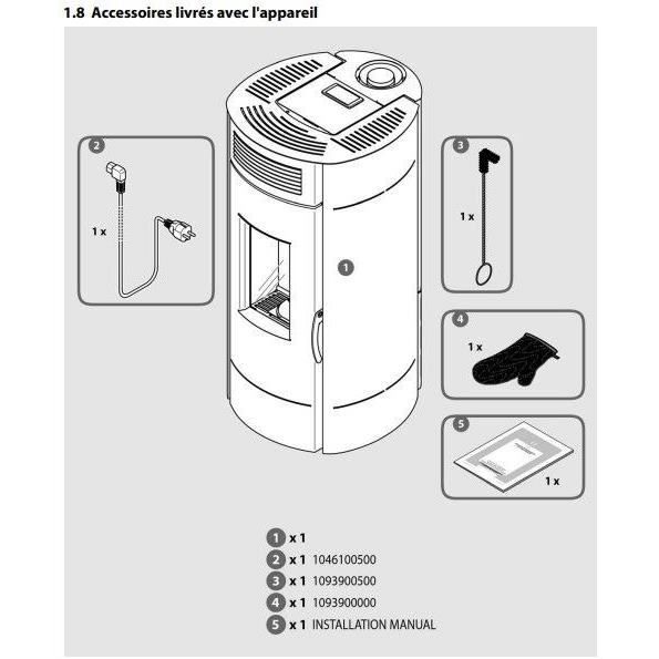 Poele a granulés - INVICTA - Lodi 6 - Etanche - SDC WIFI - Noir