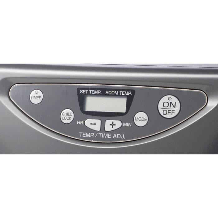 Poele a pétrole électronique INVERTER 3018 - 3000W - Thermostat - Allumage piezoélectrique - Acier noir