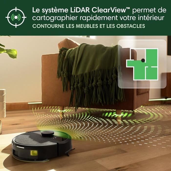 iRobot Roomba 105 Combo+Autoempty Dock - Robot Aspirateur Laveur 2en1 - Aspiration de 7KPa - Navigation LiDAR