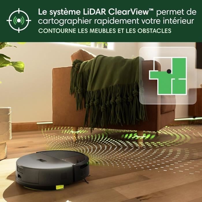 Aspirateur Robot Laveur - IROBOT Roomba 205 Combo Compactor - 3h - 7000 Pa - 1820 ml - Noir