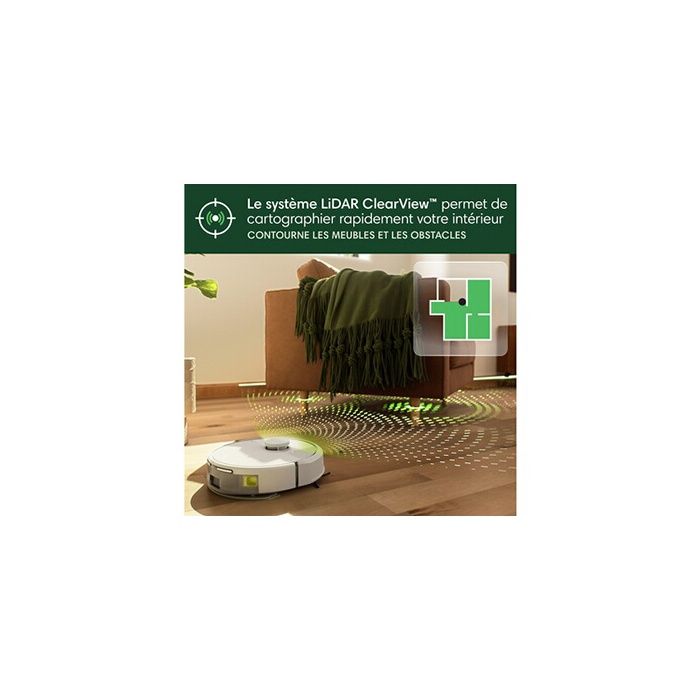 Aspirateur Robot Laveur - IROBOT Roomba 105 Combo - 2h - 7000 Pa - 400 ml - Blanc