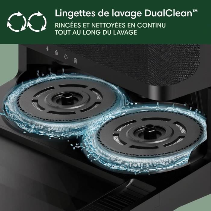 Aspirateur Robot Laveur - IROBOT Roomba Plus 405 Combo - Base Multifonction - Lavage et séchage des lingettes - LiDAR Clearview